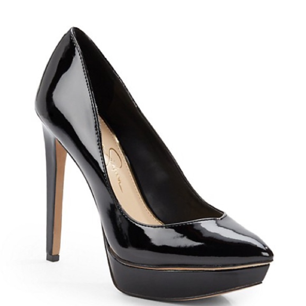 Jessica Simpson Venisse Black Patent Platform Pump